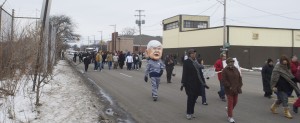 Snyder Strolling Past Buick City