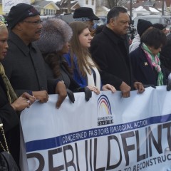 “Rebuild Flint” marchers pass by Karegnondi Pipeline, call for infrastructure, justice