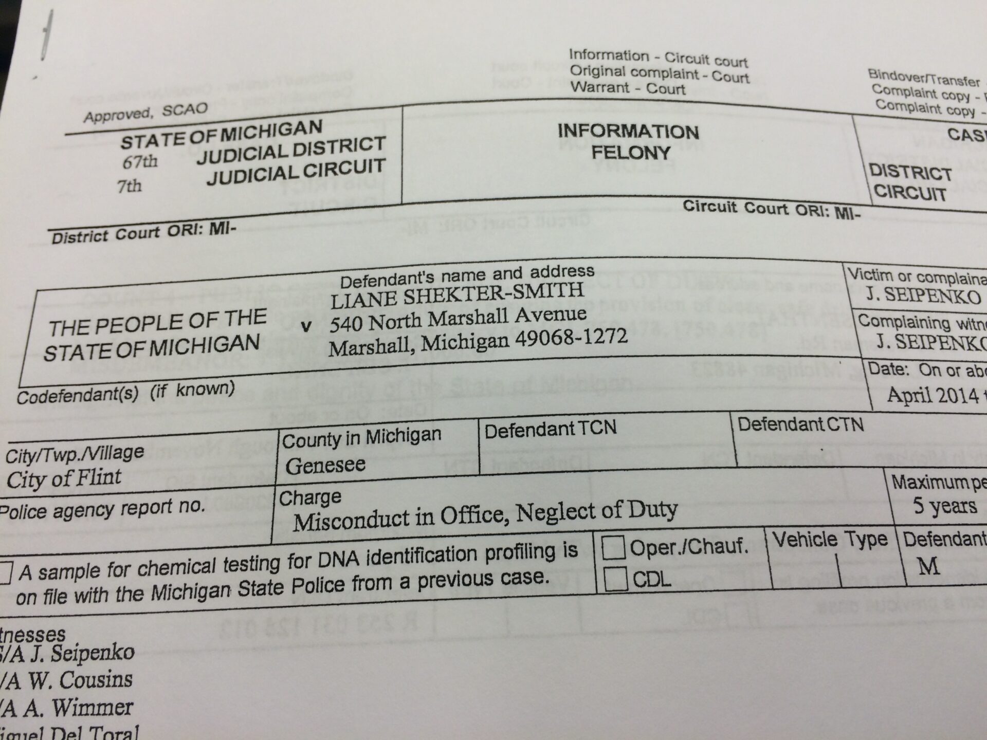 “Things went tragically wrong in Flint,” Schuette says, charging six more in water crisis
