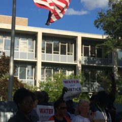 The hurts remain fresh:  water protestors back at City Hall demand U.S. action