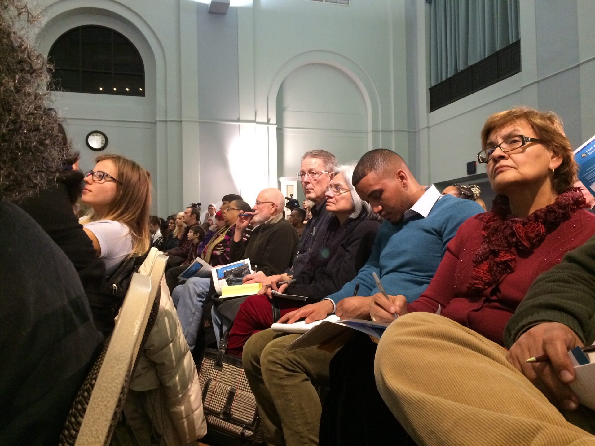 Analysis:   Packed Water Town Hall evokes spirit of ’76, ’36 as data pours in