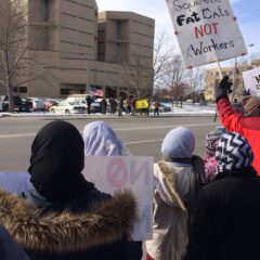 Flint rally, march call out “You are welcome here” and  “This is what democracy looks like”