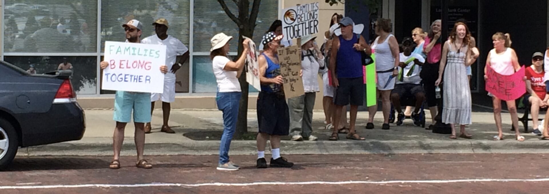Hundreds gather downtown to protest migrant separations, Donald Trump