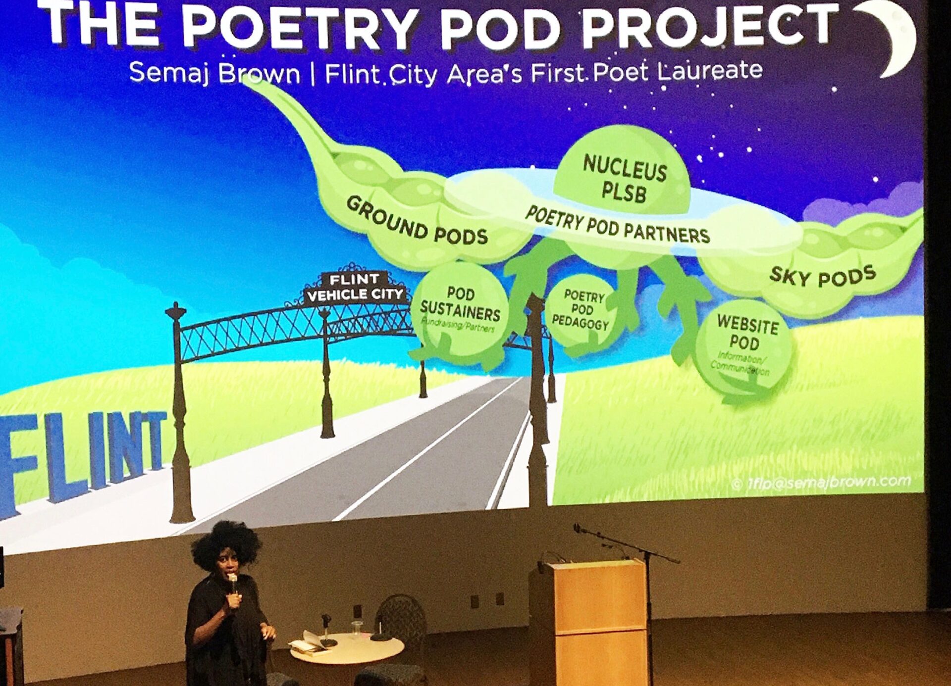 Poet Laureate Semaj Brown launches literacy project in compelling UM – Flint performance