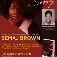 Flint Poet Laureate Semaj Brown to perform at UM-Flint Nov. 13